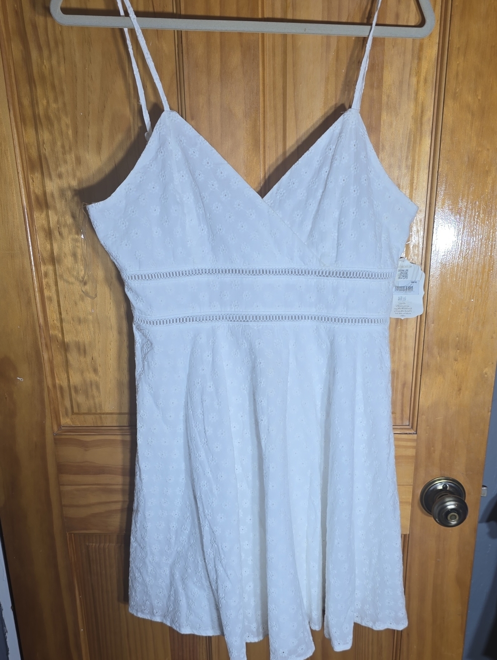 Alter State Size LARGE White Eyelet Spaghetti Strap Sundress NWT